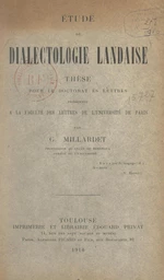 Petit atlas linguistique d'une région des Landes