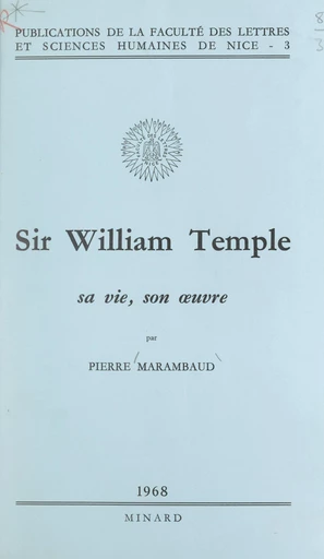 Sir William Temple - Pierre Marambaud - FeniXX réédition numérique