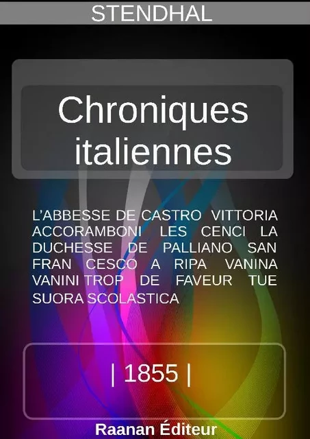 Chroniques italiennes -  Stendhal - Bookelis