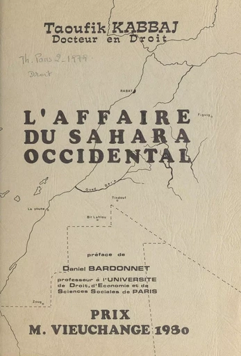 L'affaire du Sahara occidental - Taoufik Kabbaj - FeniXX réédition numérique