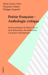 Poésie française : Anthologie critique