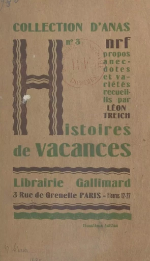 Histoires de vacances - Léon Treich - (Gallimard) réédition numérique FeniXX