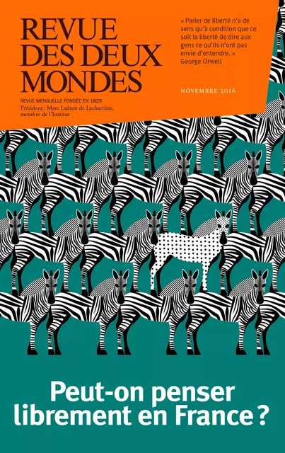 Revue des Deux Mondes novembre 2016 - László Ladány, Isabelle Lortholary, Céline Pina, André Perrin, Valérie Toranian, Sébastien Lapaque, Richard Millet, Kyrill Nikitine, Jean-Luc Macia, Olivier Cariguel, Marie-Laure Delorme, Stéphane Guégan, Laurent Martin, Bertrand Raison, Olivier Frébourg, Marin De Viry, Charles Ficat, Robert Kopp, Michel Delon, Michel Onfray, Annick Steta, Brice Couturier - Revue des Deux Mondes