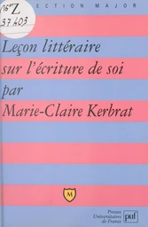 Leçon littéraire sur l'écriture de soi