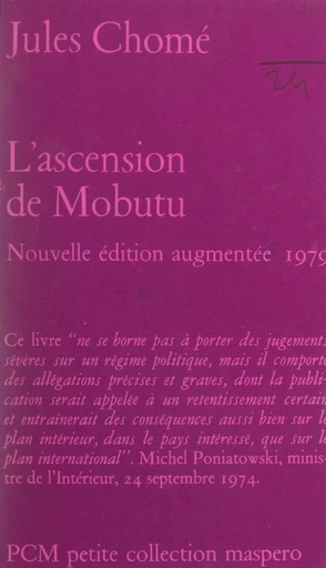 L'ascension de Mobutu - Jules Chomé - (La Découverte) réédition numérique FeniXX