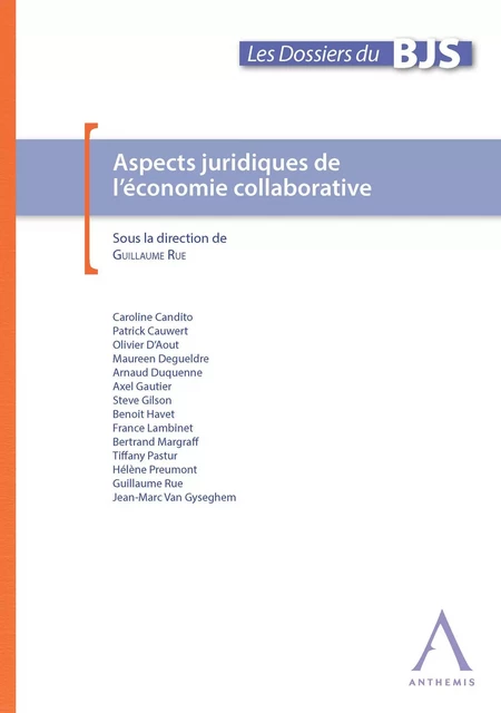 Aspects juridiques de l’économie collaborative -  - Anthemis