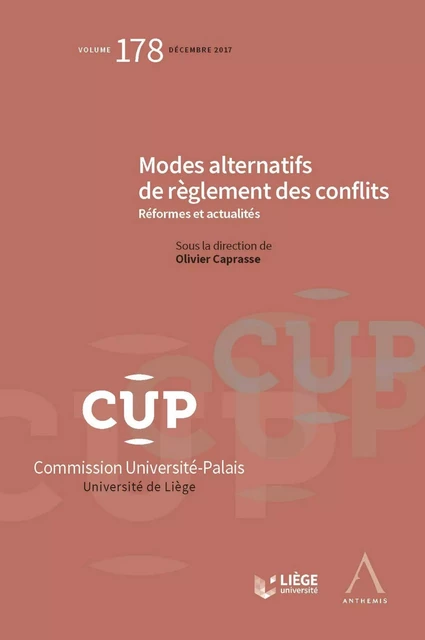 Modes alternatifs de règlement des conflits - Olivier Caprasse - Anthemis