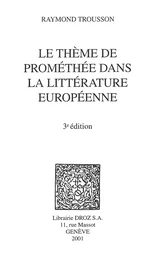 Le Thème de Prométhée dans la littérature européenne