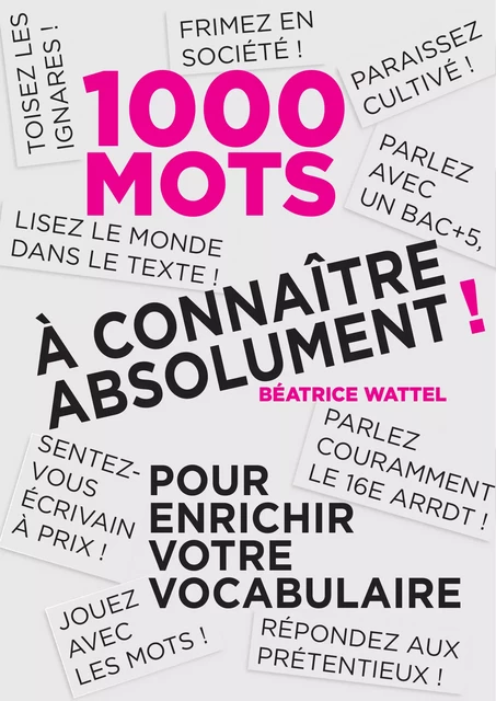 Mille mots à connaître absolument - Béatrice Wattel - Culture commune