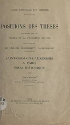 Saint-Germain-l'Auxerrois à Paris. Essai historique.