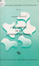 L'acquisition de la notion d'inclusion