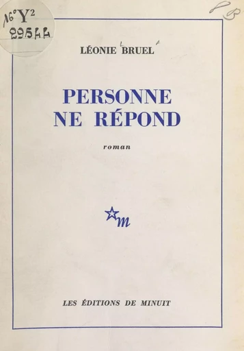 Personne ne répond - Léonie Bruel - Les Éditions de Minuit (réédition numérique FeniXX)