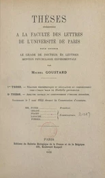 Réaction phototropique et régulation du comportement chez l'imago mâle de Blattella Germanica. Suivi de Analyse causale du comportement d'origine endogène