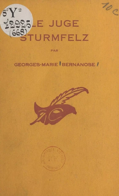 Le juge Sturmfelz - Georges-Marie Bernanose - (Éditions Du Masque) réédition numérique FeniXX