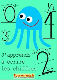 Apprendre à écrire les chiffres en maternelle. Nombres de 0 à 9.