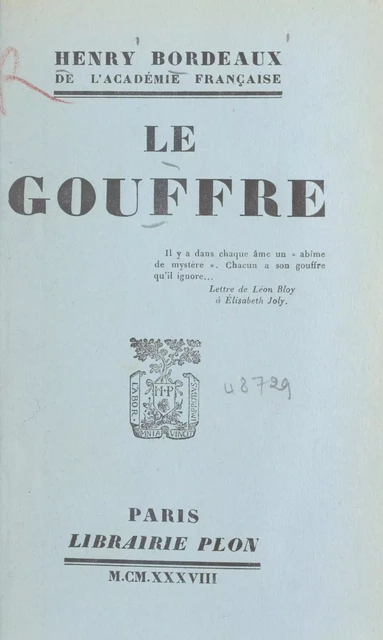 Le gouffre - Henry Bordeaux - (Plon) réédition numérique FeniXX