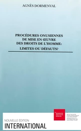 Procédures onusiennes de mise en œuvre des droits de l’homme