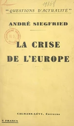 La crise de l'Europe