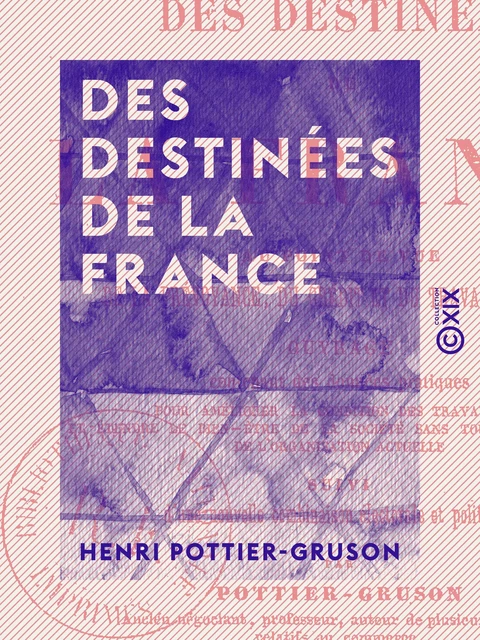 Des destinées de la France - Au point de vue de la prévoyance, du crédit et du travail national - Henri Pottier-Gruson - Collection XIX