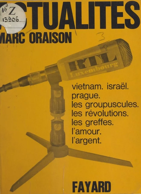 Actualités - Marc Oraison - (Fayard) réédition numérique FeniXX