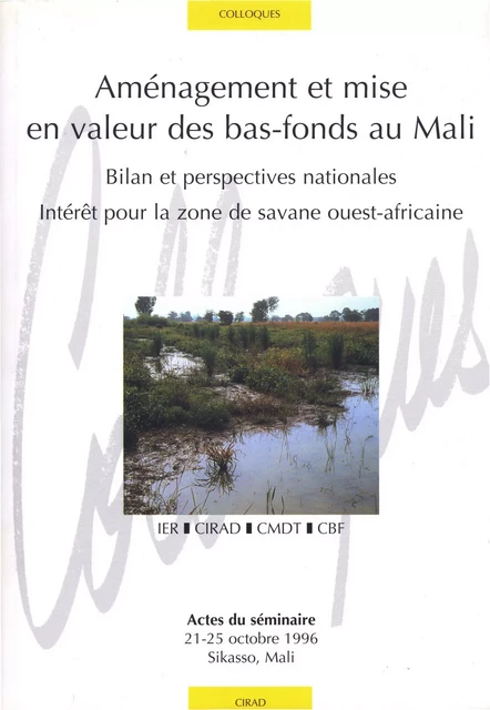 Aménagement et mise en valeur des bas-fonds au Mali - Nour Ahmadi - Quae