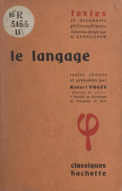 Le langage -  Collectif - (Hachette) réédition numérique FeniXX