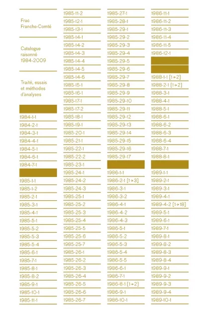 Frac Franche-Comté - Catalogue raisonné 1984-2009 - Michel Gauthier, Philippe-Alain Michaud, Camille Pageard, Remi Parcollet, Elitza Dulguerova - Les presses du réel