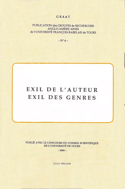 Exil de l'auteur, exil des genres -  - Presses universitaires François-Rabelais