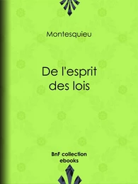 De l'esprit des lois