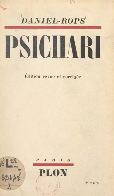 Psichari -  Daniel-Rops - (Plon) réédition numérique FeniXX