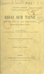 Essai sur Taine, son œuvre et son influence