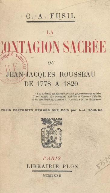 La contagion sacrée - Casimir-Alexandre Fusil - (Plon) réédition numérique FeniXX