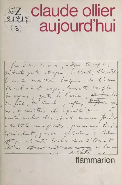 Aujourd'hui - Claude Ollier - Flammarion (réédition numérique FeniXX)