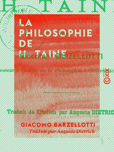 La Philosophie de H. Taine - Giacomo Barzellotti - Collection XIX