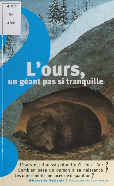 L'ours, un géant pas si tranquille - Pierre Pfeffer - (Gallimard Jeunesse) réédition numérique FeniXX