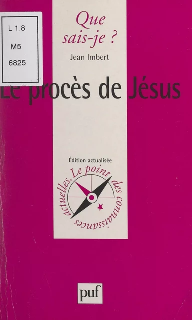 Le procès de Jésus - Jean Imbert - (Presses universitaires de France) réédition numérique FeniXX