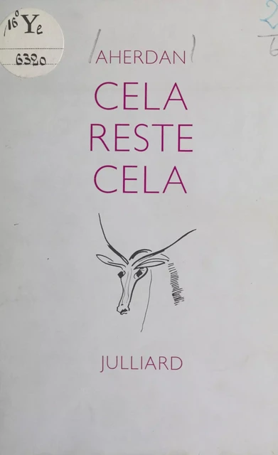 Cela reste cela - Mahjoubi Aherdan - (Julliard) réédition numérique FeniXX