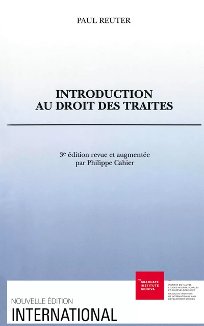 Introduction au droit des traités - Paul Reuter - Graduate Institute Publications