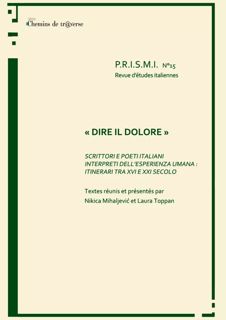 Prismi 15 - « Dire il dolore » - Laura Toppan et Nikica Mihaljević - Chemins de tr@verse