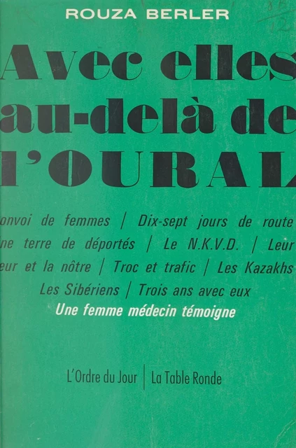 Avec elles au-delà de l'Oural - Rouza Berler - (La Table Ronde) réédition numérique FeniXX