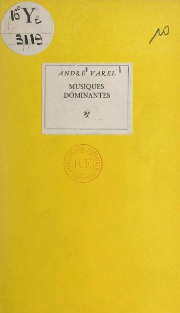 Musiques dominantes - André Varel - (Seghers) réédition numérique FeniXX