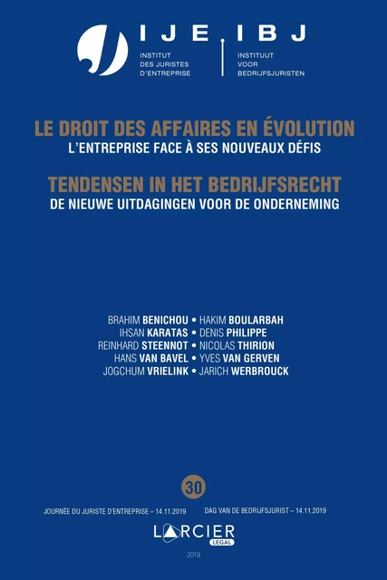 De nieuwe uitdagingen voor de onderneming/ l'entreprise face à ses nouveaux défis - Reinhard Steennot - Uitgeverij Larcier