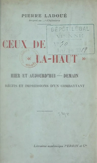 Ceux de là-haut - Pierre Ladoué - (Perrin) réédition numérique FeniXX