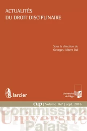 Actualités du droit disciplinaire