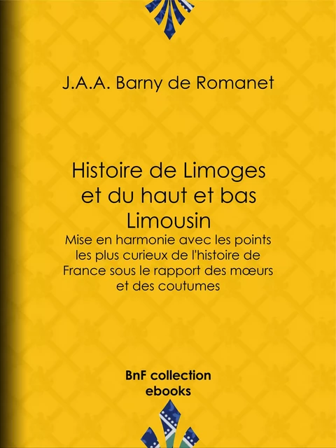 Histoire de Limoges et du haut et bas Limousin - J.A.A. Barny de Romanet - BnF collection ebooks