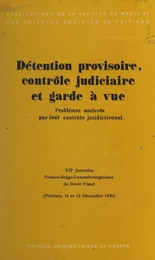 Détention provisoire, contrôle judiciaire et garde à vue : problèmes soulevés par leur contrôle juridictionnel