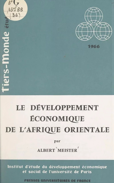 Le développement économique de l'Afrique orientale - Albert Meister - (Presses universitaires de France) réédition numérique FeniXX