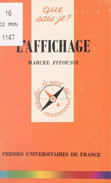 L'affichage - Marcel Fitoussi - (Presses universitaires de France) réédition numérique FeniXX