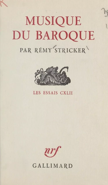 Musique du baroque - Rémy Stricker - Gallimard (réédition numérique FeniXX)