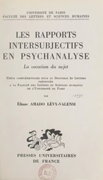 Les rapports intersubjectifs en psychanalyse